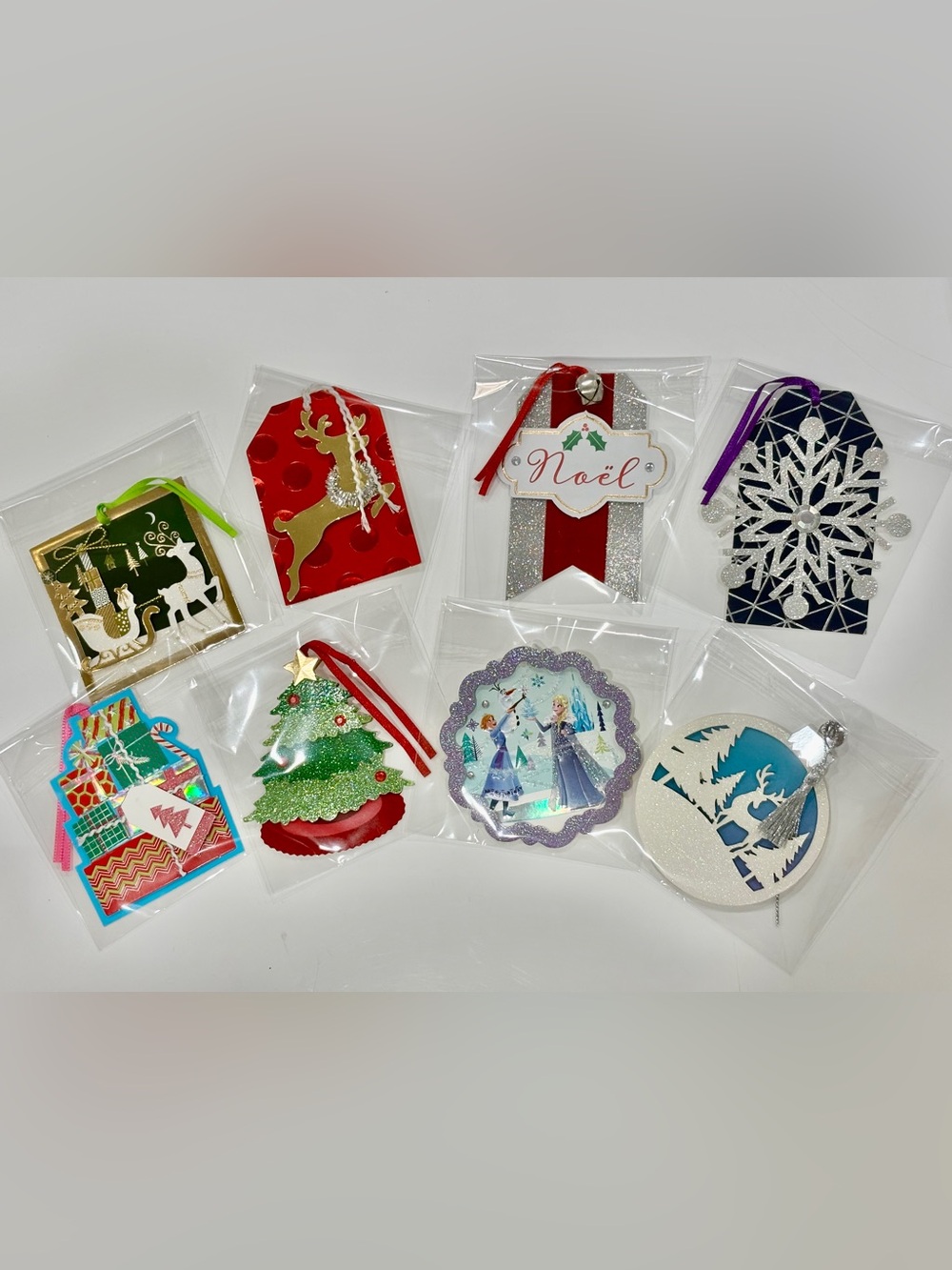 Set of 8 Premium Holiday Gift Toppers Assortment for Luxury Gift Wrap/Keepsake